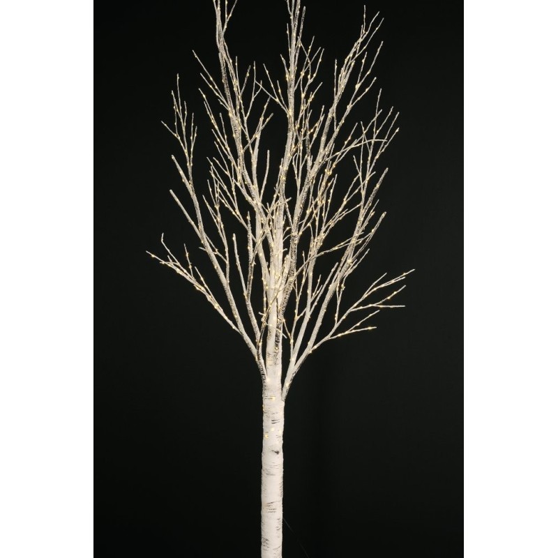 Lot de 2 - Bouleau artificiel lumineux 875 LED sur base bois, 270 cm - blanc 