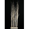 Lot de 2 - Clôture artificielle de bouleau lumineuse 152 LED sur base bois, 180 cm - blanc 