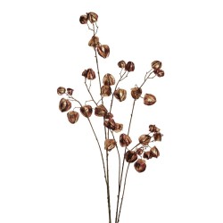 Lot de 12 - Longue branche artificielle de physalis métallisée, 123 cm - violet mauve 