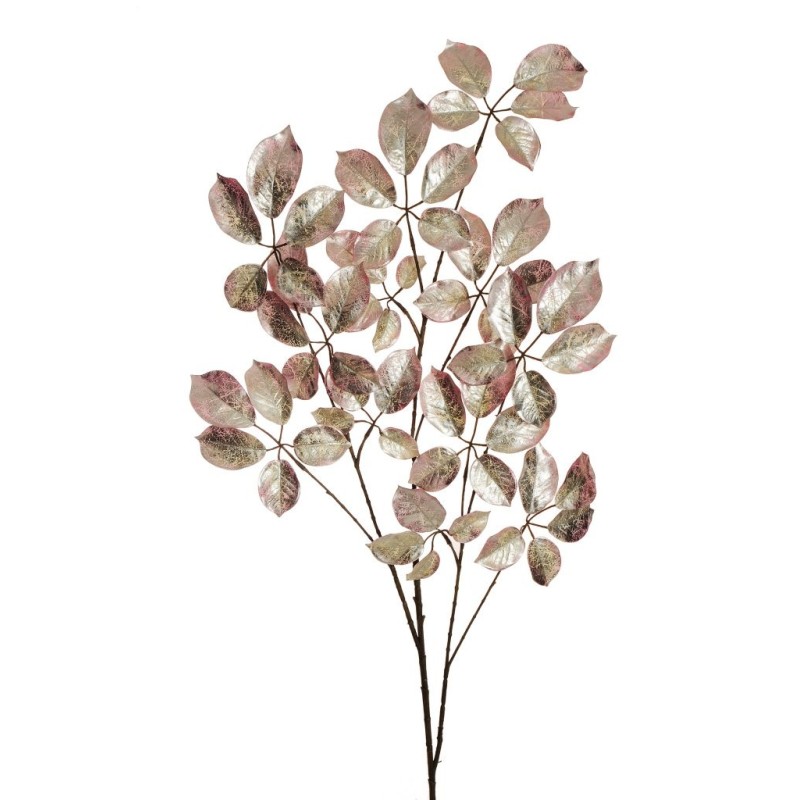 Lot de 12 - Longue branche artificielle de hêtre métallisée, 123 cm - rose clair 