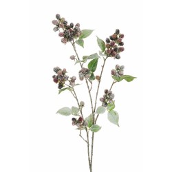 Lot de 12 - Branche artificielle de mûrier enneigée, 107 cm - noir rouge blanc 