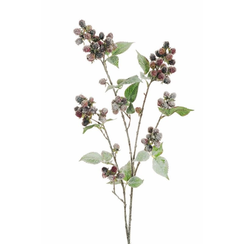 Lot de 12 - Branche artificielle de mûrier enneigée, 107 cm - noir rouge blanc 
