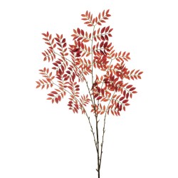 Lot de 12 - Longue branche artificielle de sorbier X5, 143 cm - orange rouge 