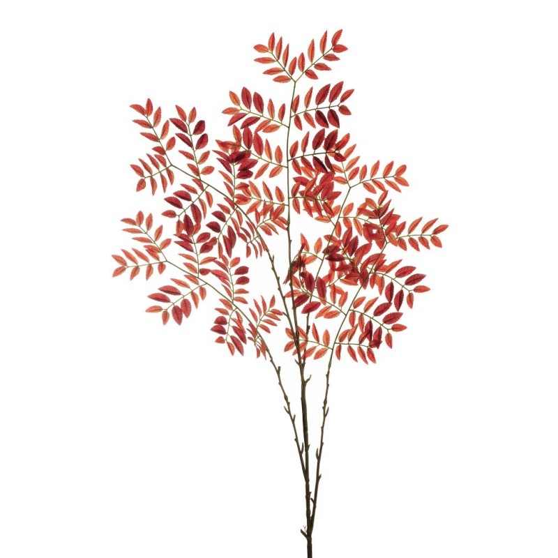 Lot de 12 - Longue branche artificielle de sorbier X5, 143 cm - orange rouge 