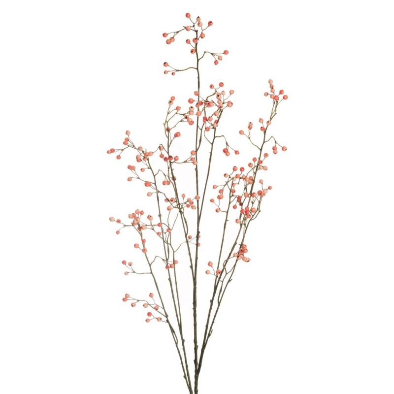 Lot de 12 - Longue branche artificielle de baies d'automne, 133 cm - saumon crème 
