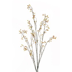 Lot de 12 - Longue branche artificielle de baies d'automne, 133 cm - vert marron 