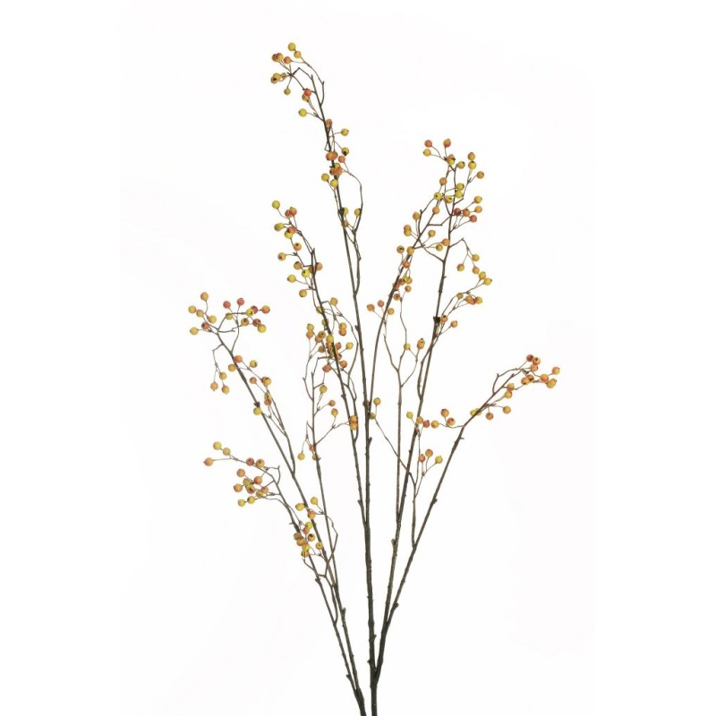 Lot de 12 - Longue branche artificielle de baies d'automne, 133 cm - vert marron 