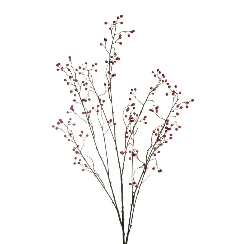 Lot de 12 - Longue branche artificielle de baies d'automne, 133 cm - rouge 