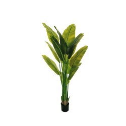 Lot de 2 - Plante artificielle d'oiseau de paradis aspect naturel en pot, 180 cm - vert 