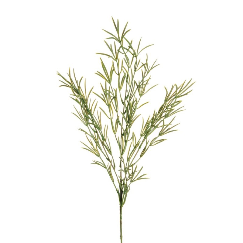 Lot de 24 - Tige artificielle de romarin floqué X3, 80 cm - vert gris 