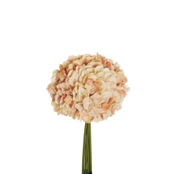 Lot de 12 - Bouquet artificiel d'hortensia Juliet X4, 35 cm - marron clair crème 