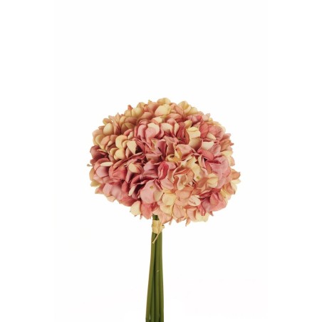 Lot de 12 - Bouquet artificiel d'hortensia Juliet X4, 35 cm - mauve crème 