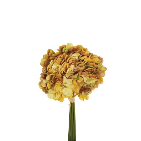 Lot de 12 - Bouquet artificiel d'hortensia Juliet X4, 35 cm - jaune 