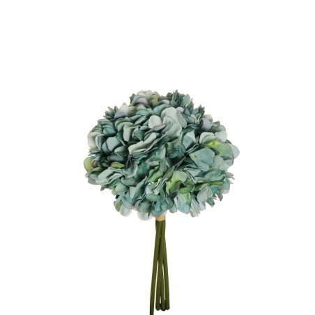 Lot de 12 - Bouquet artificiel d'hortensia Juliet X4, 35 cm - bleu clair 