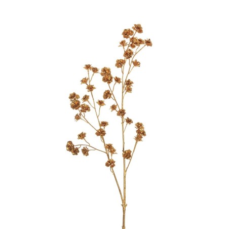 Lot de 12 - Branche artificielle de roses métallisée X2, 102 cm - or 