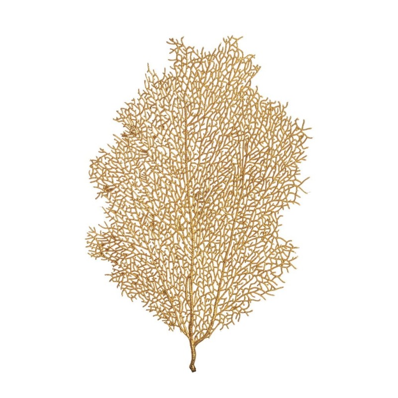 Lot de 24 - Branche artificielle de corail métallisée, 47 x 28 cm - or 