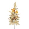 Lot de 24 - Tige artificielle de citrouille velours, baies et feuilles d'automne, 80 cm - ivoire 