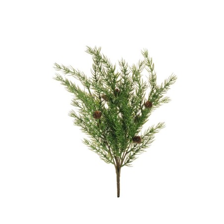Lot de 6 - Buisson artificiel de pin Larix X7 avec pommes de pin, 50 cm - vert 