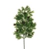 Lot de 12 - Tige artificielle de pin X28 avec 7 pommes de pin, 62 cm - vert 