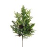 Lot de 6 - Tige artificielle de pin mixte avec pommes de pin, 60 cm - vert 