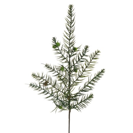 Lot de 6 - Longue tige artificielle de pin épineux avec pommes de pin, 97 cm - vert 