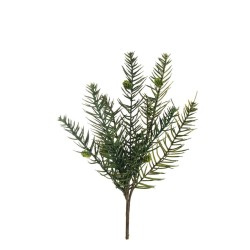Lot de 6 - Buisson artificiel de pin épineux X3 avec pommes de pin, 47 cm - vert 