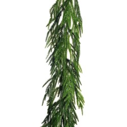 Lot de 4 - Guirlande artificielle de pin cryptomeria, 180 cm - vert 
