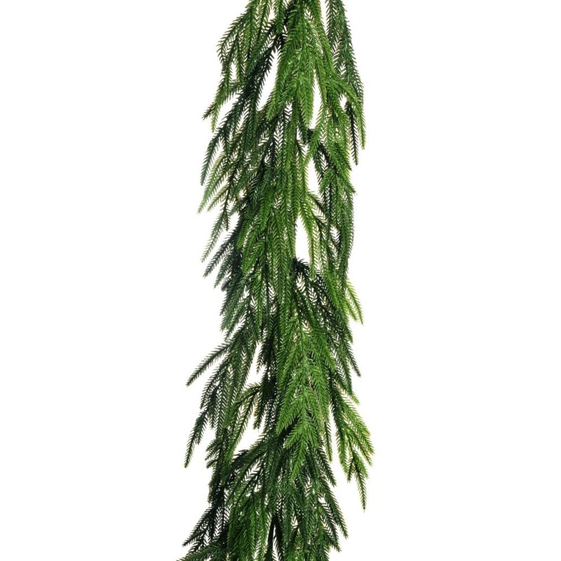 Lot de 4 - Guirlande artificielle de pin cryptomeria, 180 cm - vert 