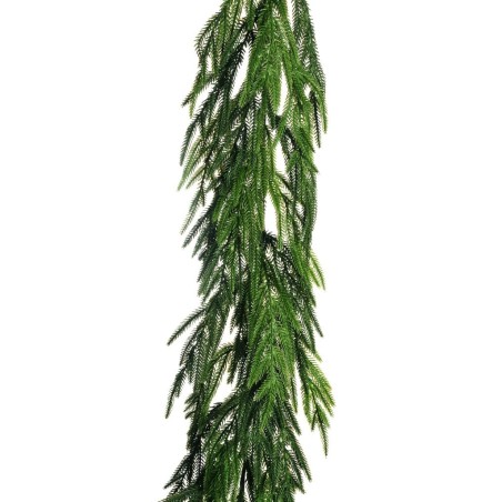Lot de 4 - Guirlande artificielle de pin cryptomeria, 180 cm - vert 