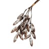 Lot de 6 - Bouquet suspendu artificiel de pommes de pin X2 enneigé, 80 cm - blanc marron 