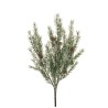 Lot de 6 - Buisson artificiel de pin Larix X7 avec pommes de pin enneigé, 50 cm - vert blanc 