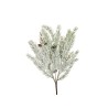 Lot de 12 - Buisson artificiel de pin Larix X5 avec pommes de pin enneigé, 43 cm - blanc 