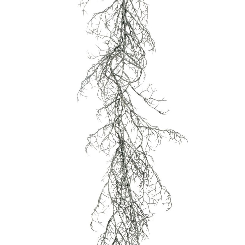 Lot de 6 - Buisson suspendu artificiel de branchages X3 enneigé, 123 cm - marron blanc 