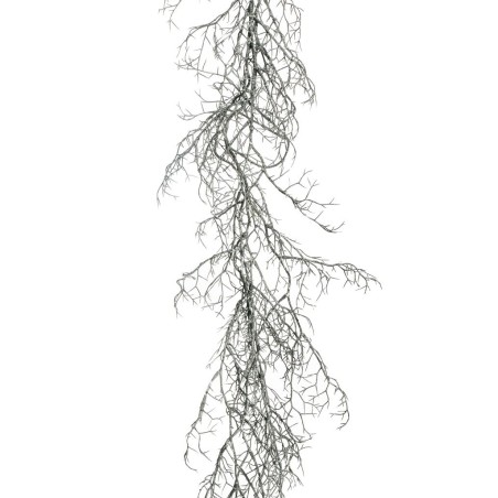 Lot de 6 - Buisson suspendu artificiel de branchages X3 enneigé, 123 cm - marron blanc 