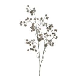 Lot de 12 - Longue branche artificielle de pommes de pin enneigées, 110 cm - marron blanc 