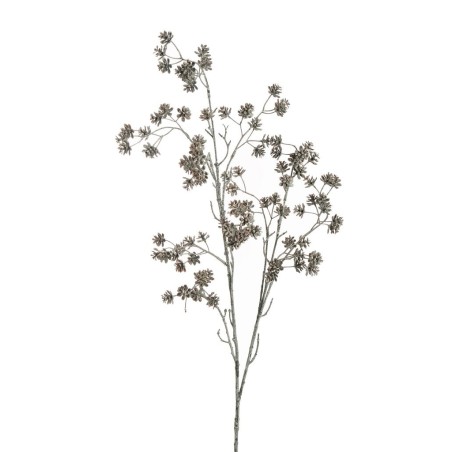 Lot de 12 - Longue branche artificielle de pommes de pin enneigées, 110 cm - marron blanc 