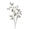 Lot de 12 - Longue branche artificielle de pommes de pin enneigées, 110 cm - marron blanc 