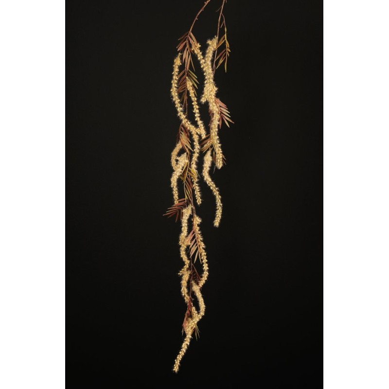 Lot de 12 - Tige suspendue artificielle d'amaranthe floquée, 155 cm - marron beige 