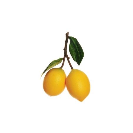 Lot de 12 - Citron artificiel toucher réel X2, 15 cm - jaune 
