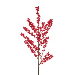 Lot de 12 - Grande tige artificielle de baies d'ilex, 95 cm - rouge 