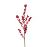 Lot de 24 - Petite tige artificielle de baies d'ilex, 65 cm - rouge 