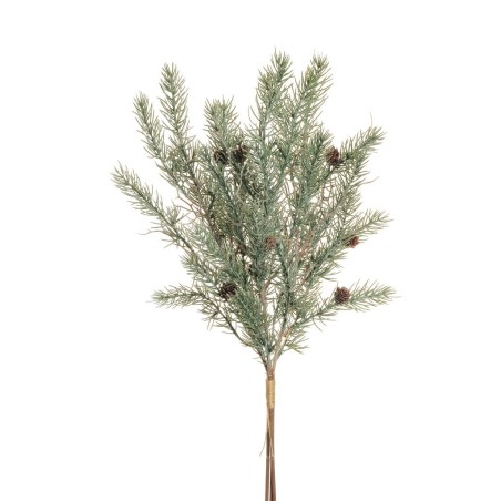 Lot de 6 - Bouquet artificiel de pin X3 avec pommes de pin, 67 cm - vert gris 