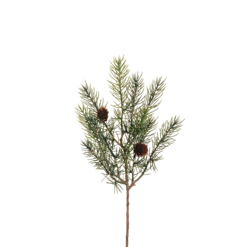 Lot de 24 - Courte tige artificielle de pin Larix avec pommes de pin, 42 cm - vert 
