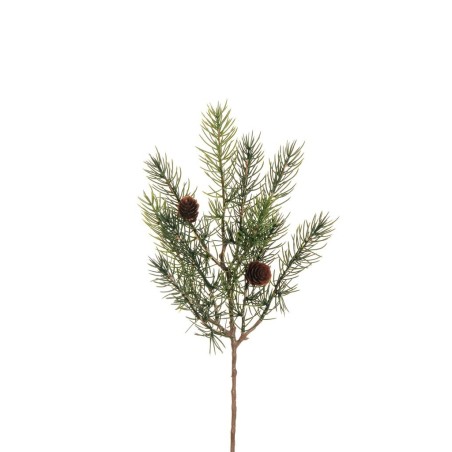 Lot de 24 - Courte tige artificielle de pin Larix avec pommes de pin, 42 cm - vert 