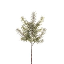 Lot de 24 - Courte tige artificielle de pin givrée, 40 cm - vert gris 