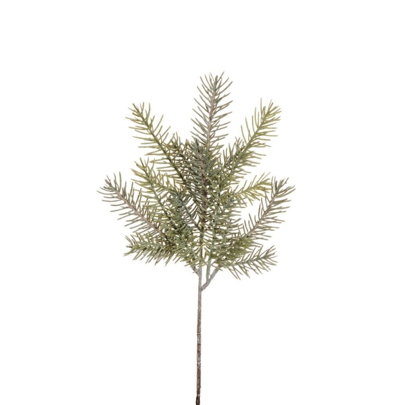 Lot de 24 - Courte tige artificielle de pin givrée, 40 cm - vert gris 