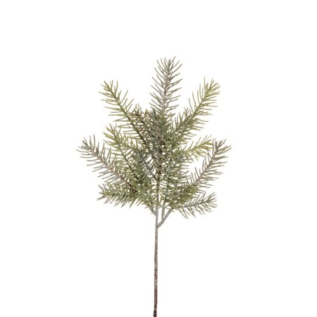 Lot de 24 - Courte tige artificielle de pin givrée, 40 cm - vert gris 