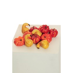 Lot de 6 - Assortiment de citrouilles artificielles X12, D. 5-7 cm - orange 