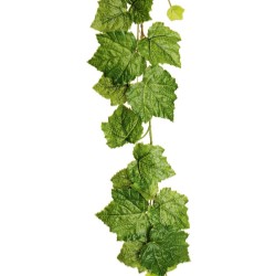 Lot de 12 - Guirlande artificielle de vigne toucher réel, 195 cm - vert 