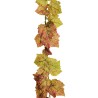 Lot de 12 - Guirlande artificielle de vigne toucher réel, 195 cm - bordeaux vert 